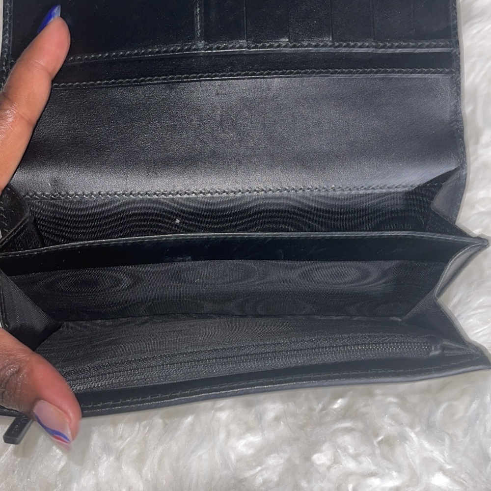 GUCCI VINTAGE CRYSTAL GUCCISSIMA GG INTERLOCKING PVC LEATHER LONG WALLET ITALY - Picture 9 of 17